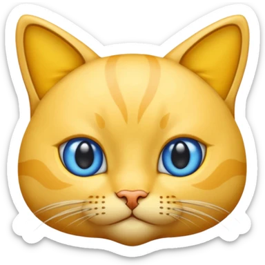 GATO AMARILLO SIN OREJAS VERDES Y OJOS AZULES sticker