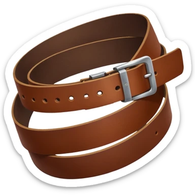 Hand holding folded in half belt at 45 degree angle sticker