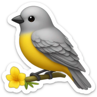 Pájaro ninfa amarillo gris sticker