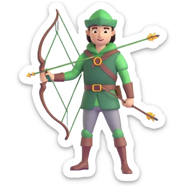 Robin Hood with bow and arrow sticker