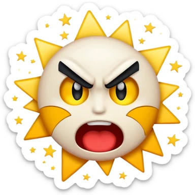dramatic face punch moment with angry emoji punching surprised emoji, exaggerated comic impact effects with stars, motion lines, and 'POW!', bold and playful sticker