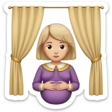 🫃 but with parted middle hair (curtains)  pregnant and in a roman collar  sticker
