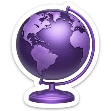 Realistic globe on a stand in muted purple tones sticker