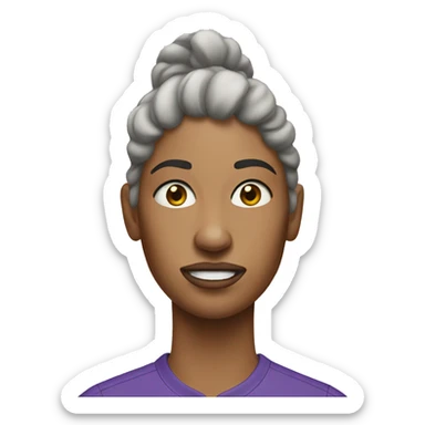 Ugly woman with nike shows sticker