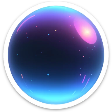 Floating holographic orb with a soft glow — a little futuristic, particles. sticker