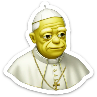 pope Pepe frog yellow face sticker