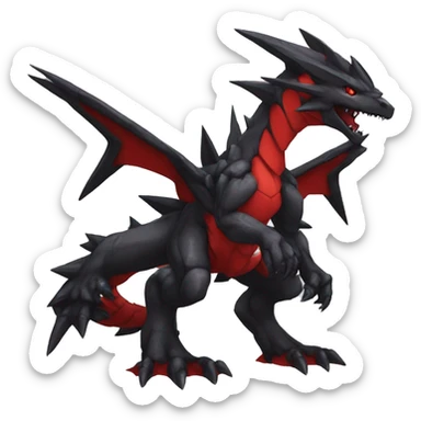  Cool Edgy Black Red Digimon-Fakemon-Garurumon full body sticker