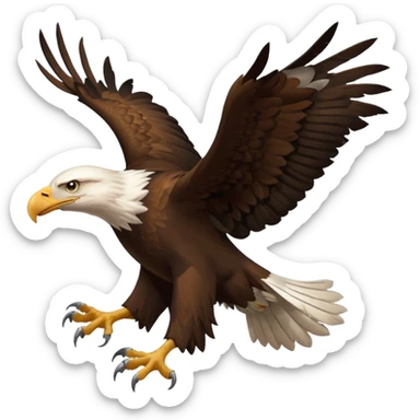 A regal flying bald eagle swooping up a feral pig  sticker