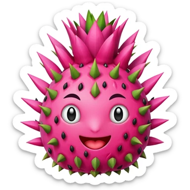 Créame un emoji de Pitaya o dragón fruit sticker