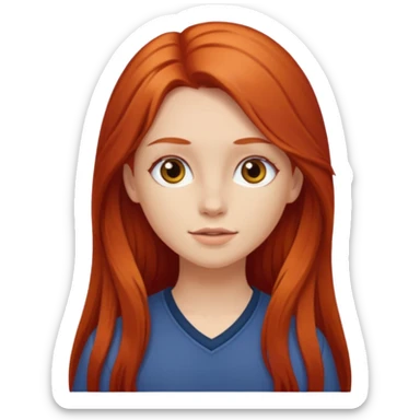 Garota ruiva clara de cabelo comprido  sticker
