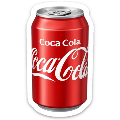 Draw a classic Coca-Cola can with red label & white script logo. sticker