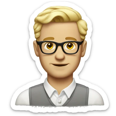 white Man 50s with glasses so in love sticker