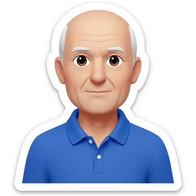grandpa, tall, little to no grey hair, polo shirt sticker