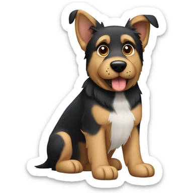 German Shepard and Schnauzer mix dog with uncropped ears sticker