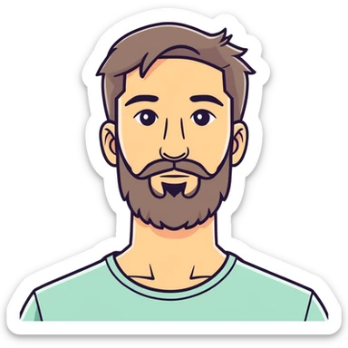 realistic portrait of bearded man sticker