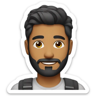 sri lankan 25 year old handsome and stylish guy with a beard and no smile sticker