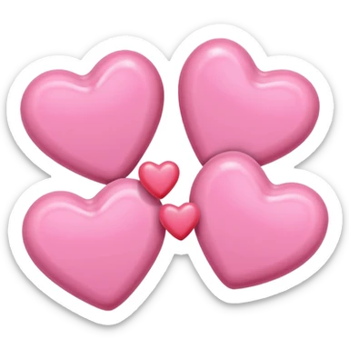 pink hearts and pink candy sticker