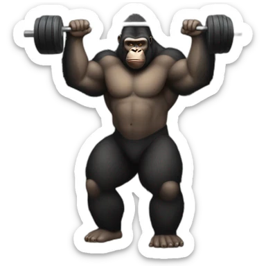Buff Gorilla helping Kim Kardashian to do squats sticker