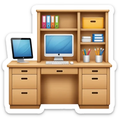 desktop with cabinet sticker