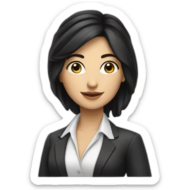 a very smart business arab white girl with black hair sticker