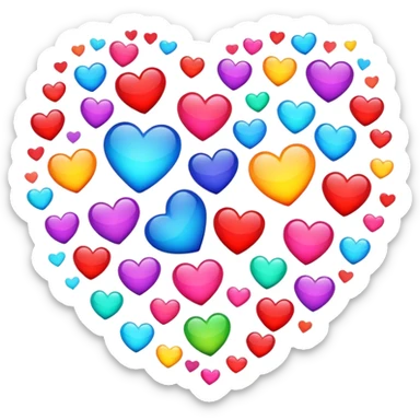 hearts in colors sticker
