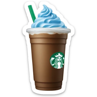 A blue Starbuck frappe sticker
