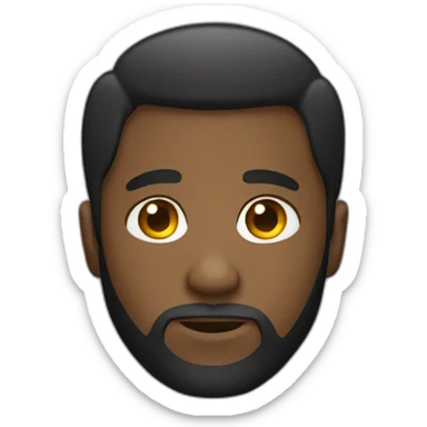 Black man with a European haircut and a beard  sticker