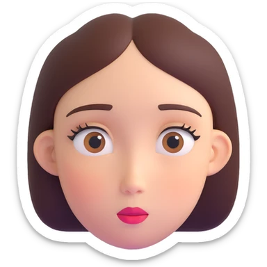 girl with narrow small eyes and big round face sticker