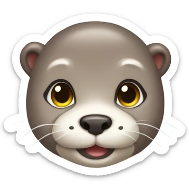 A cute otter face wearing a swimsuit. sticker