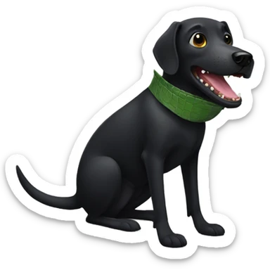 Black dog with alligator body in mouth sticker