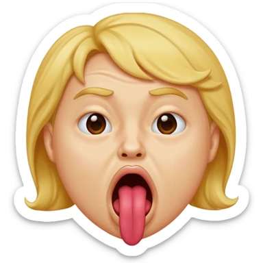 Original emoji sticking tongue with a scrunched nose in a sweetly mocking way sticker