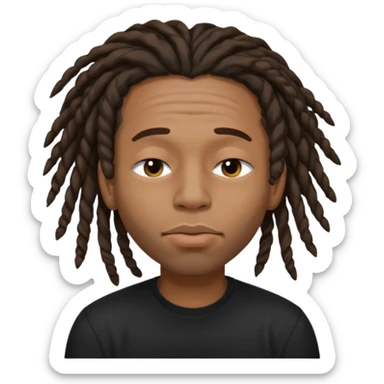 Black man with dreads and a clean shave puckering his lips and closing his eyes sticker