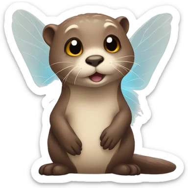 otter with butterfly wings sticker