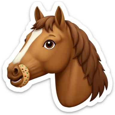 Pferd mit keks im mund sticker