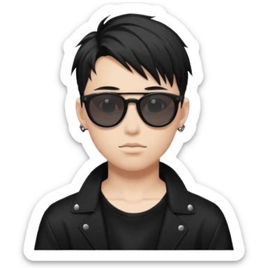 anime boy with tattoo in black balenciaga sunglasses sticker