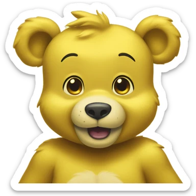 Yellow carebear sticker