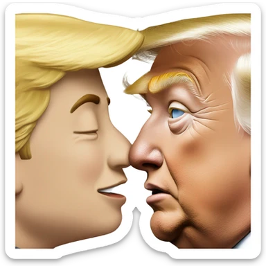 Elon musk and Donald trump kissin sticker