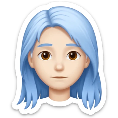 He was born with fair skin and slightly long white and blue hair. sticker