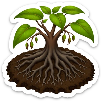 soil organic carbon with mangroves dropping leaves onto soil to rot sticker