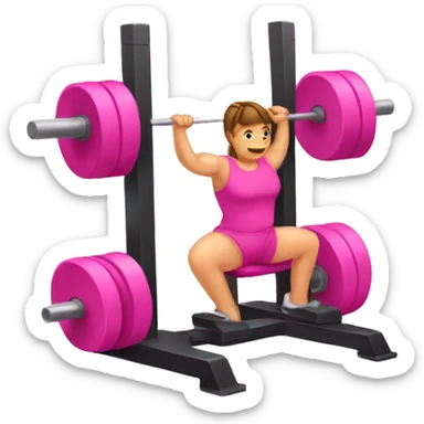pink weight gym sticker