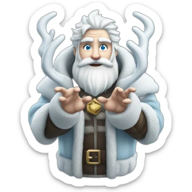 cool Father Frost hands Sign of the Horns sticker