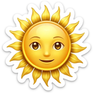 bright yellow sun with rays sticker