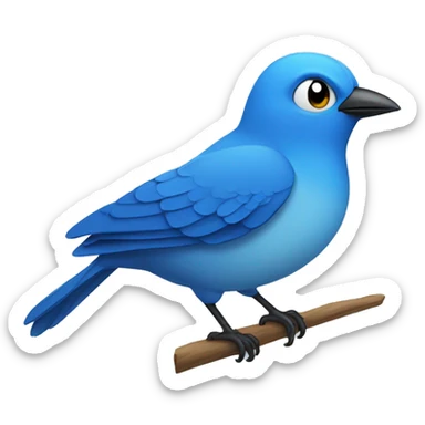 Blue bird raising eyebrow  sticker
