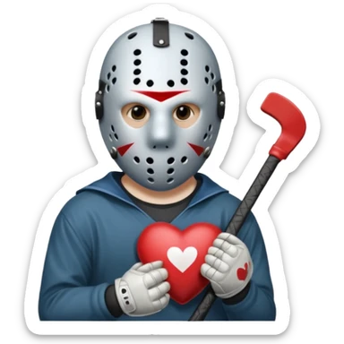 Jason Voorhees, looking cute, looks like he is in love, holding hands sticker