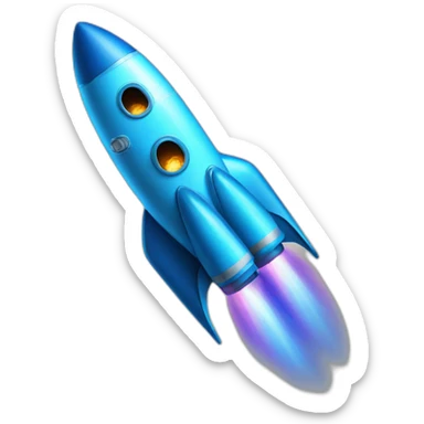 Blue rocketship and spaceman sticker
