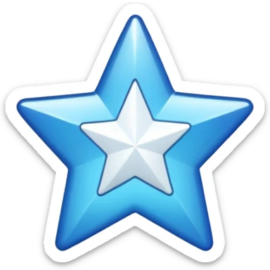 Create a verified badge a blue star with a white verified sign in middle sticker