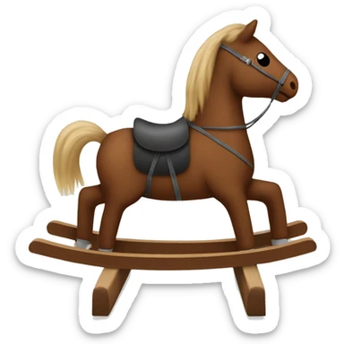 a cute brown corduroy rocking horse sticker