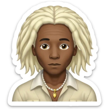 Black Male bob marley inspired hair platinum blonde with pearls makeup only head sticker