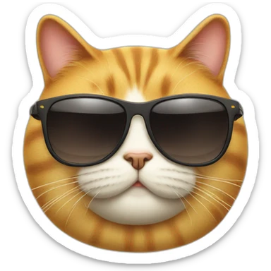 fat cat with sunglass sticker