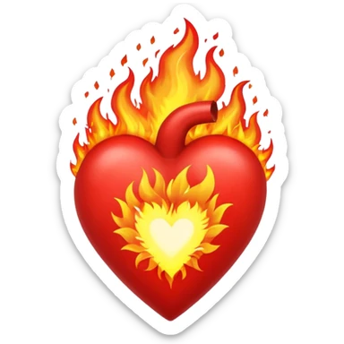 Heart, color, fire, explosion, huge sticker